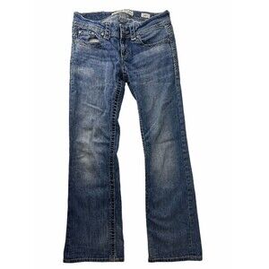 BKE Denim Couture Jeans Womens 28R Bootcut Medium Wash Distressed Stretch